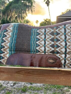 KLAssey Cowgirl Brown & Turquoise Western Saddle Pad